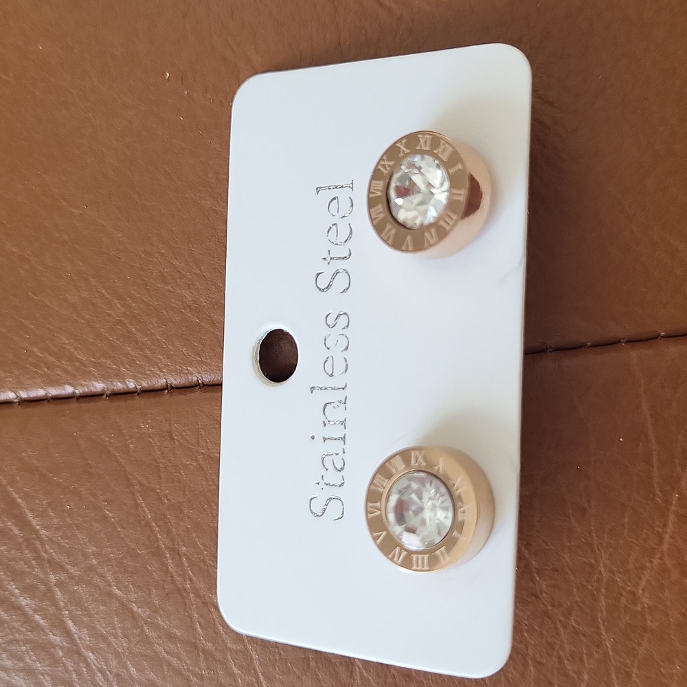 Roman Numeral Stud Earrings - Picture 7 of 8